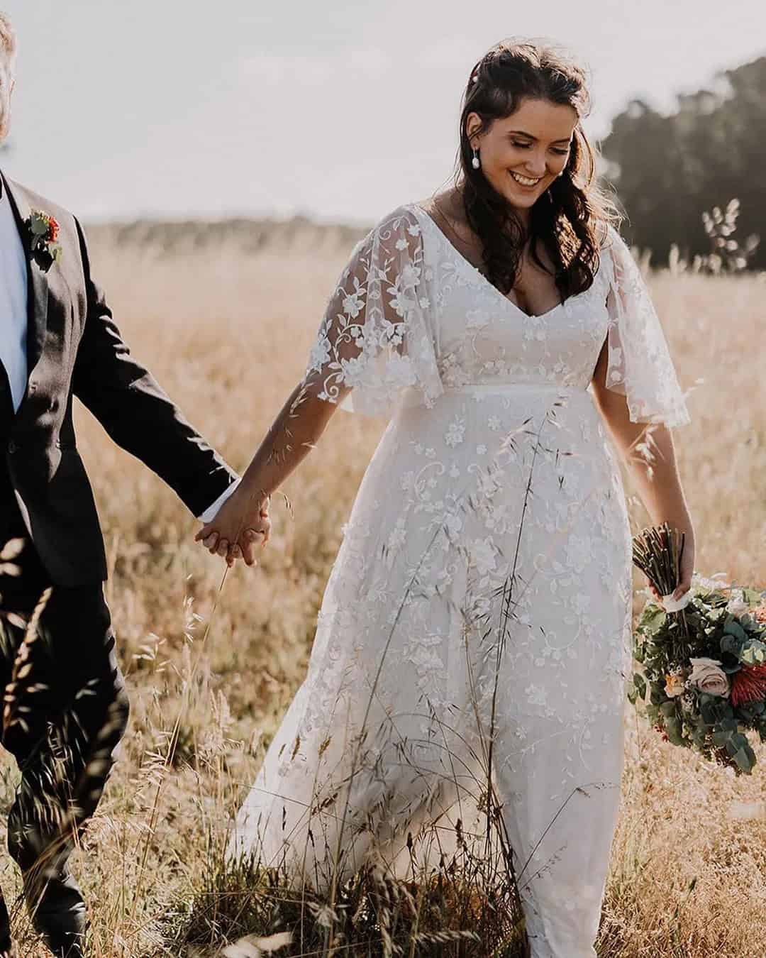 Bohemian Plus Size Wedding Dresses