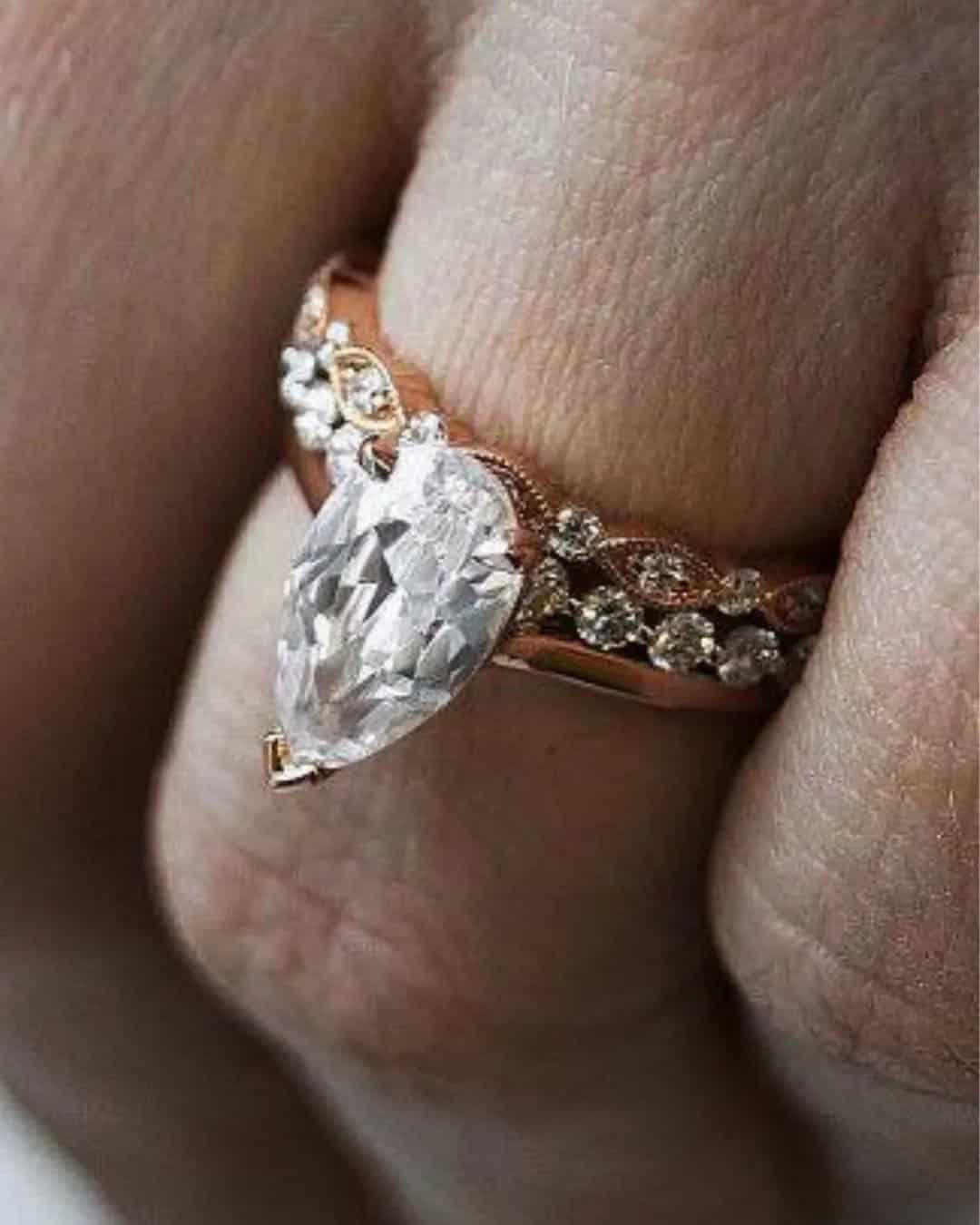 Pear Wedding Rings