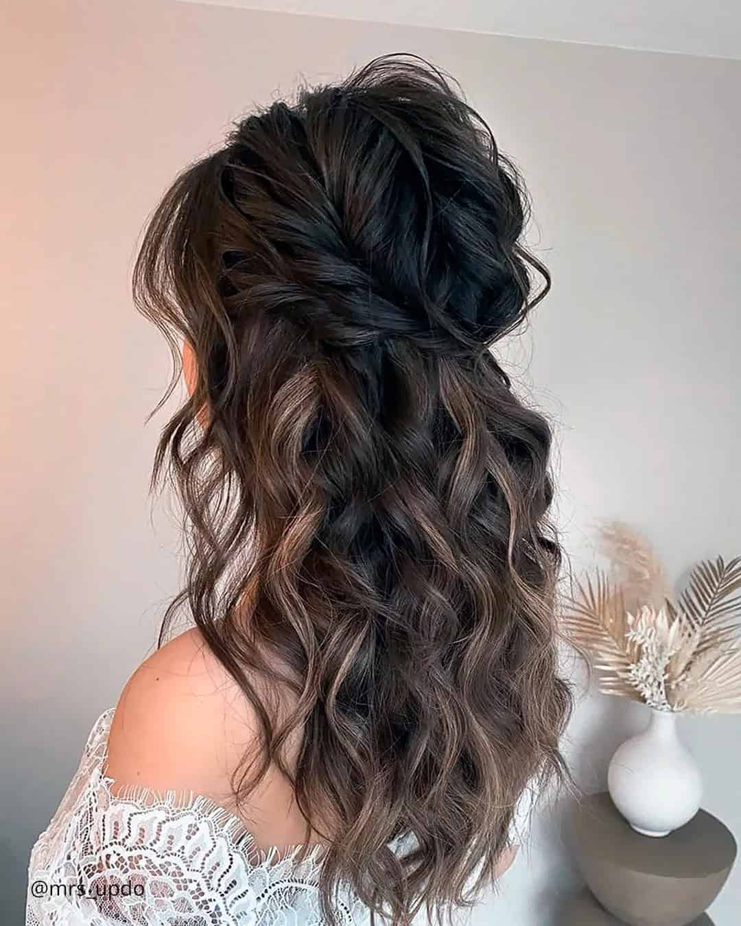 Messy Half Up Half Down Wedding Ideas