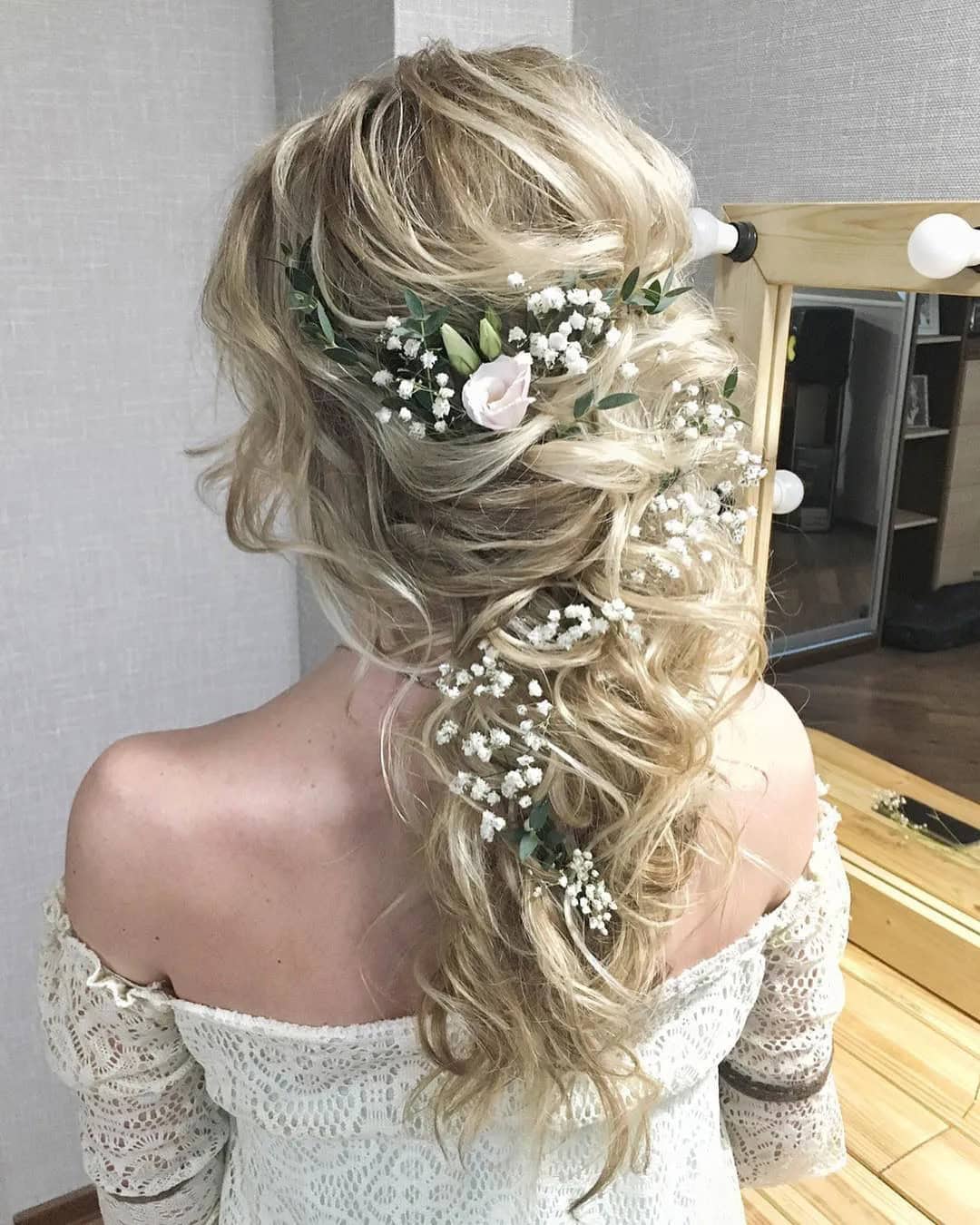 Rustic Wedding Hair with Flowers