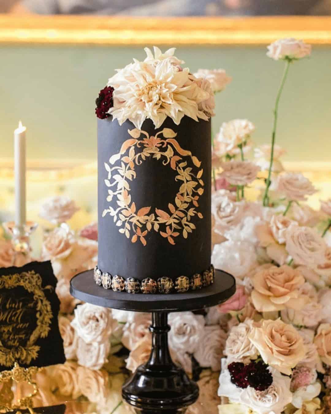 Elegant Black And Gold Cakes