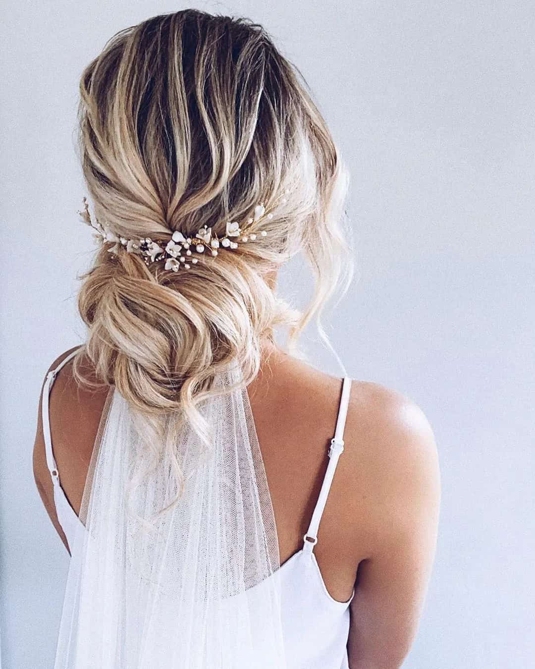 Boho Wedding Hairstyle with Veil