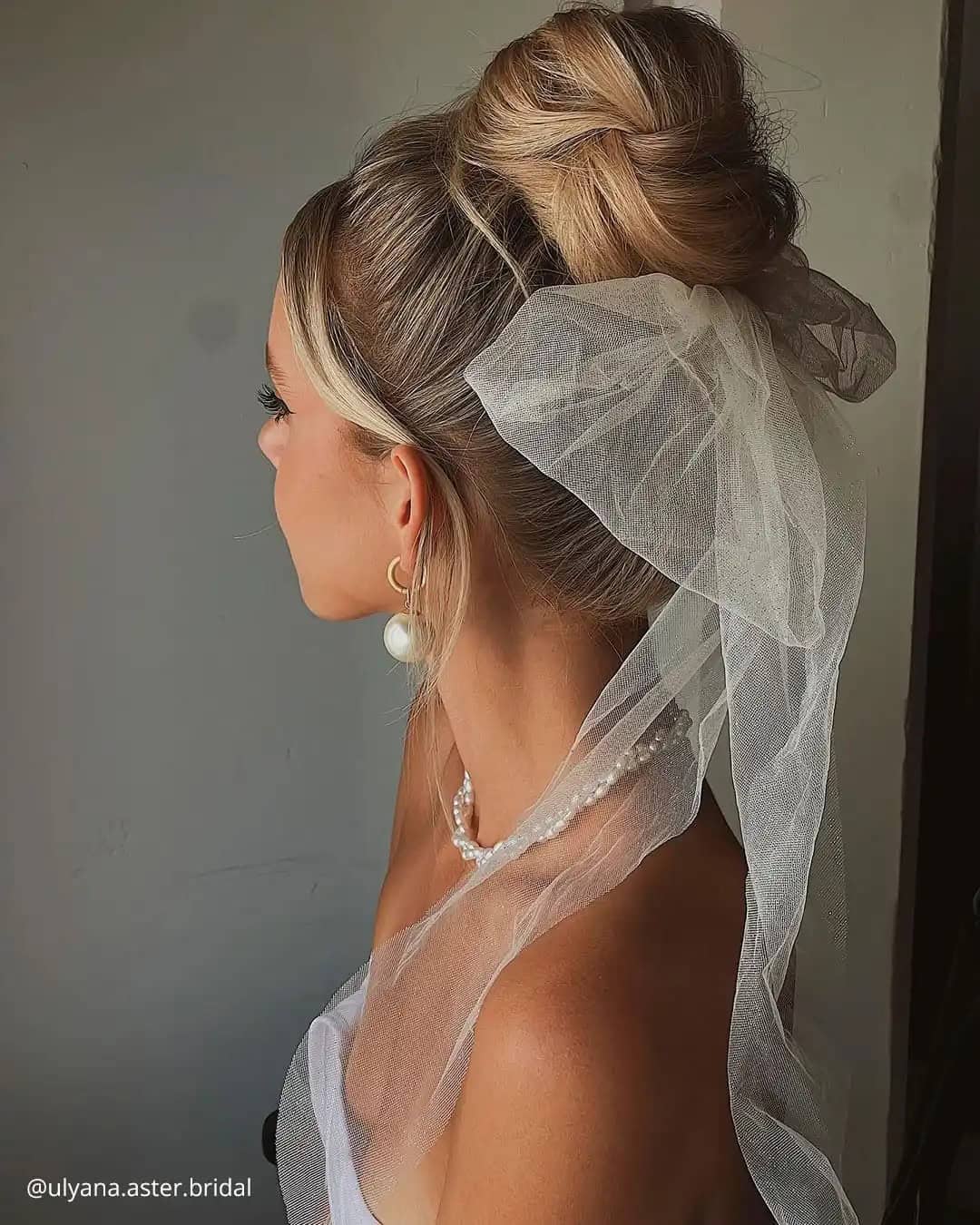 Medium Updos With Veil