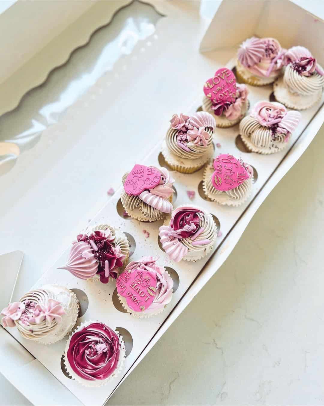 Rosy Chocolate Wedding Cupcakes