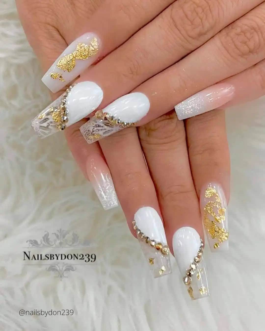 Coffin White Nail Designs