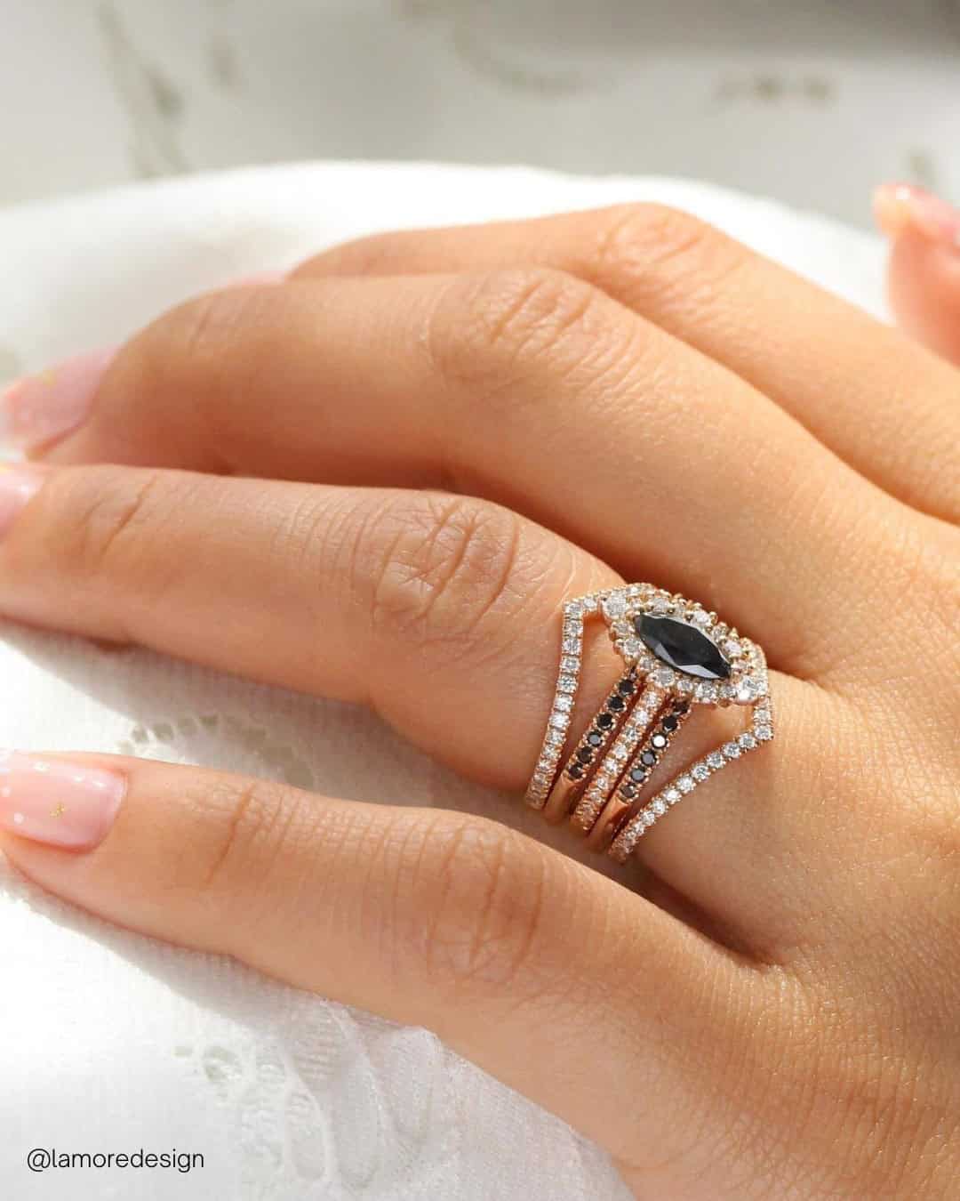 Black diamond wedding rings for women