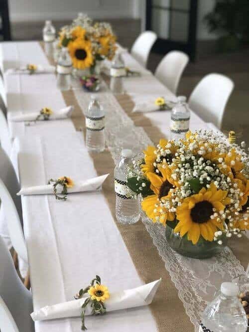 Sunflowers and baby’s breath