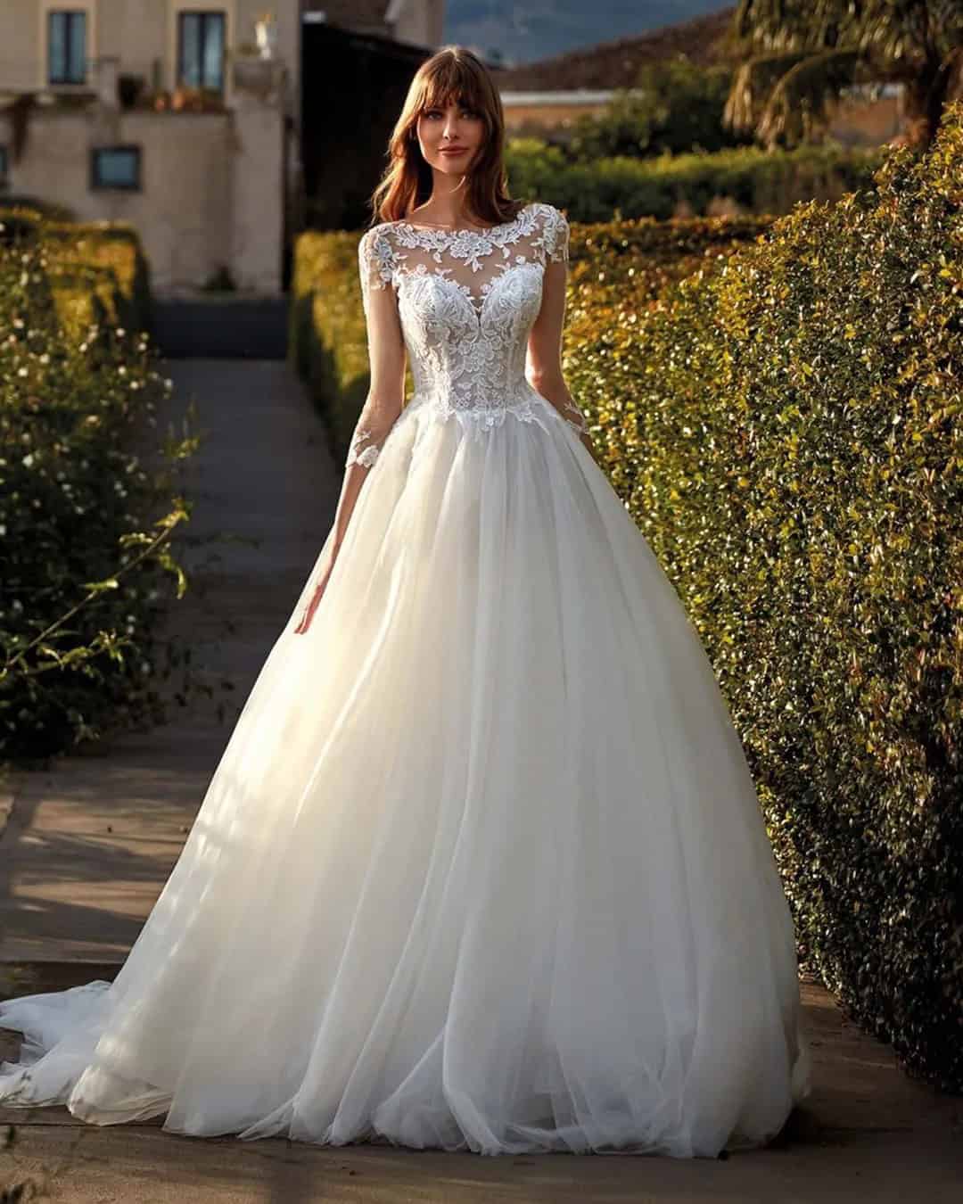 Tattoo Effect Neckline Bridal Gowns