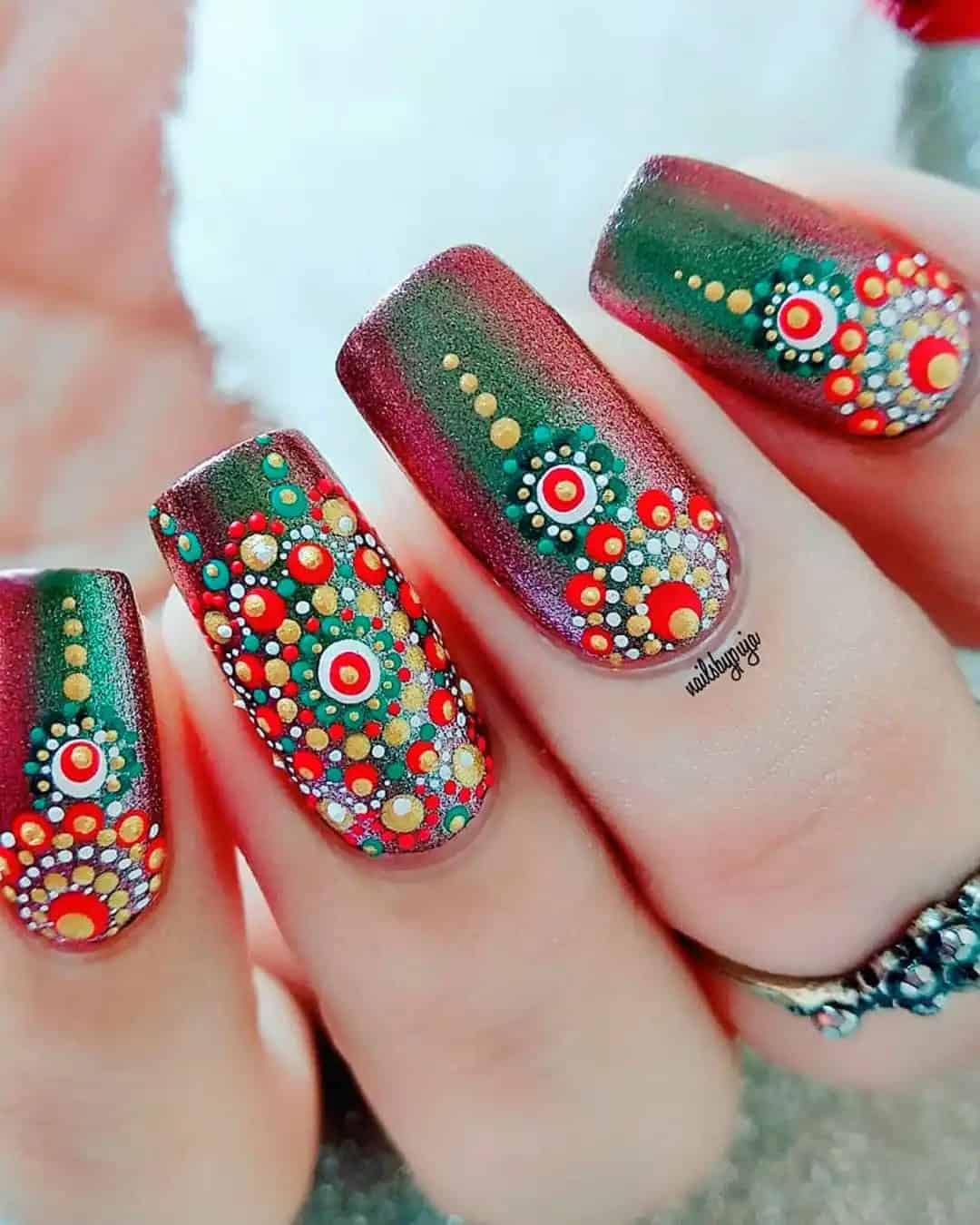 Mehendi Hand Painted Nail Designs