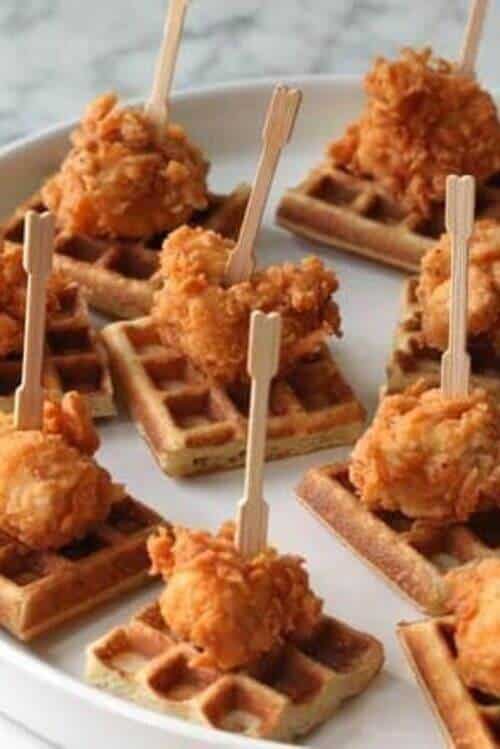 Mini chicken and waffles