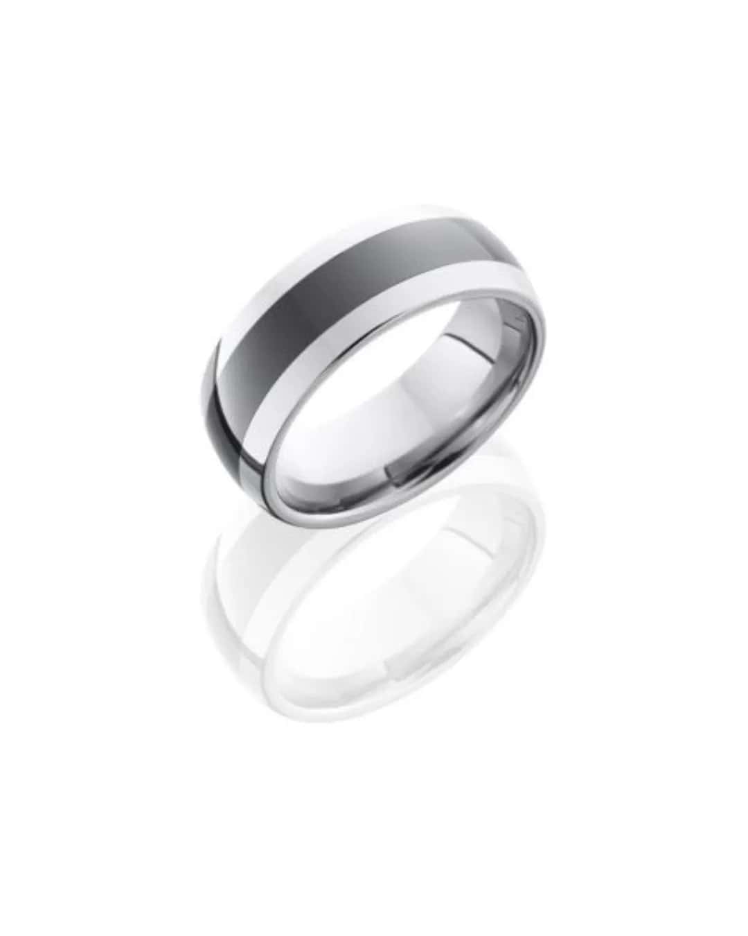 Two-Tone Black Tungsten Men’s Wedding Band