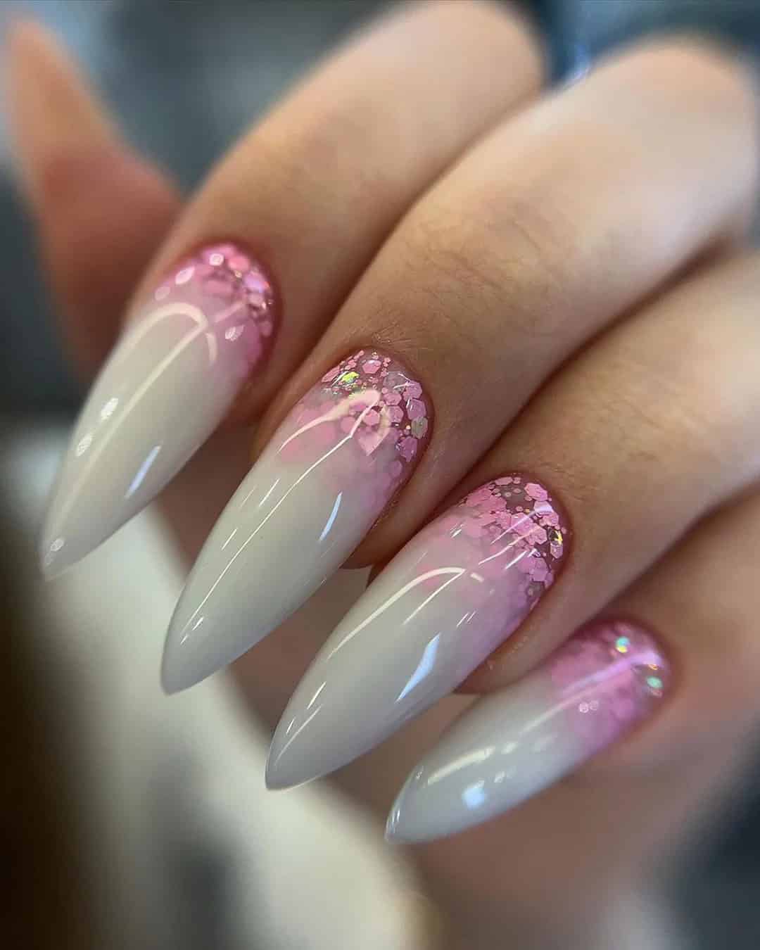 Acrylic Ombre Wedding Nails