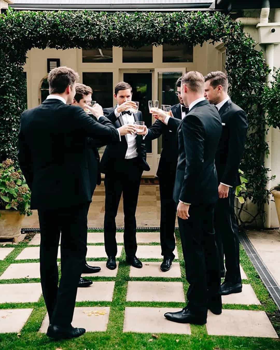 Groom With Groomsmen Before Ceremony