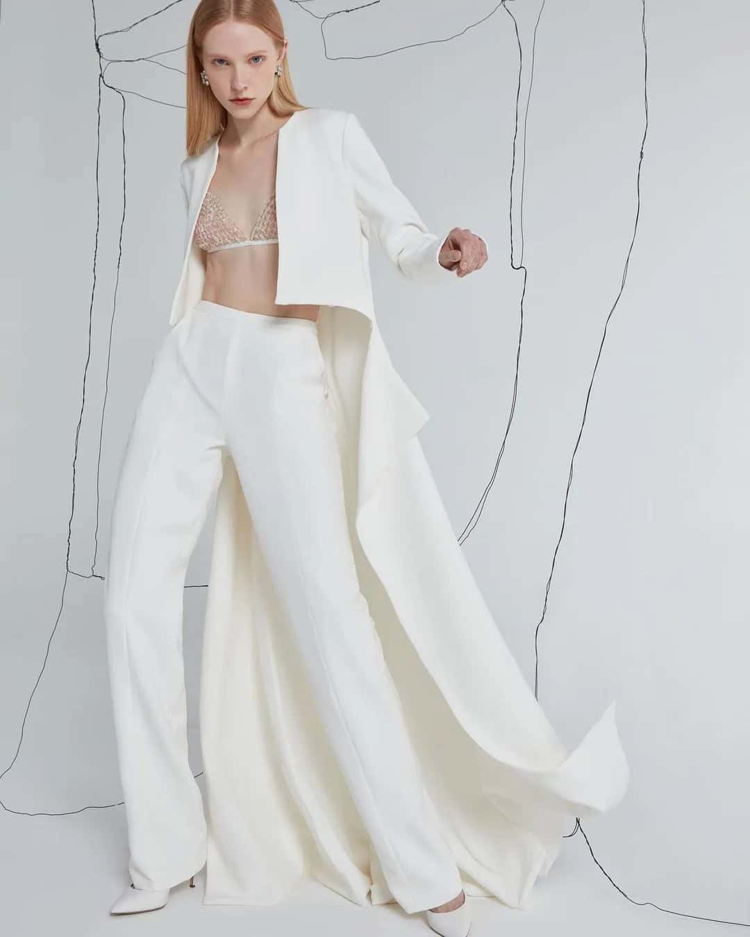 Wedding Pantsuit With A Cape