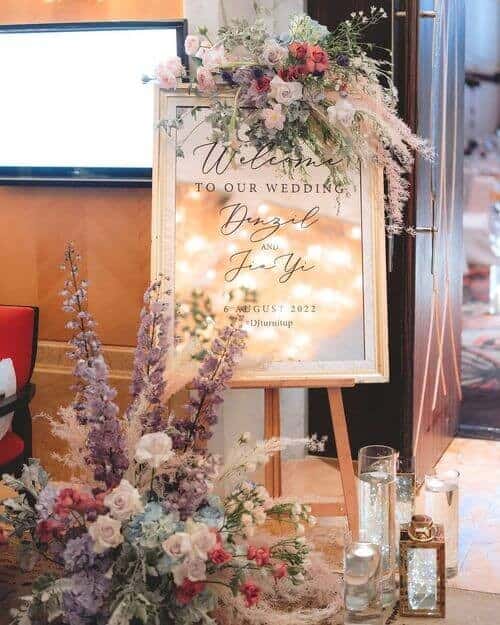 3 Wedding Signboard with Lavender Accents