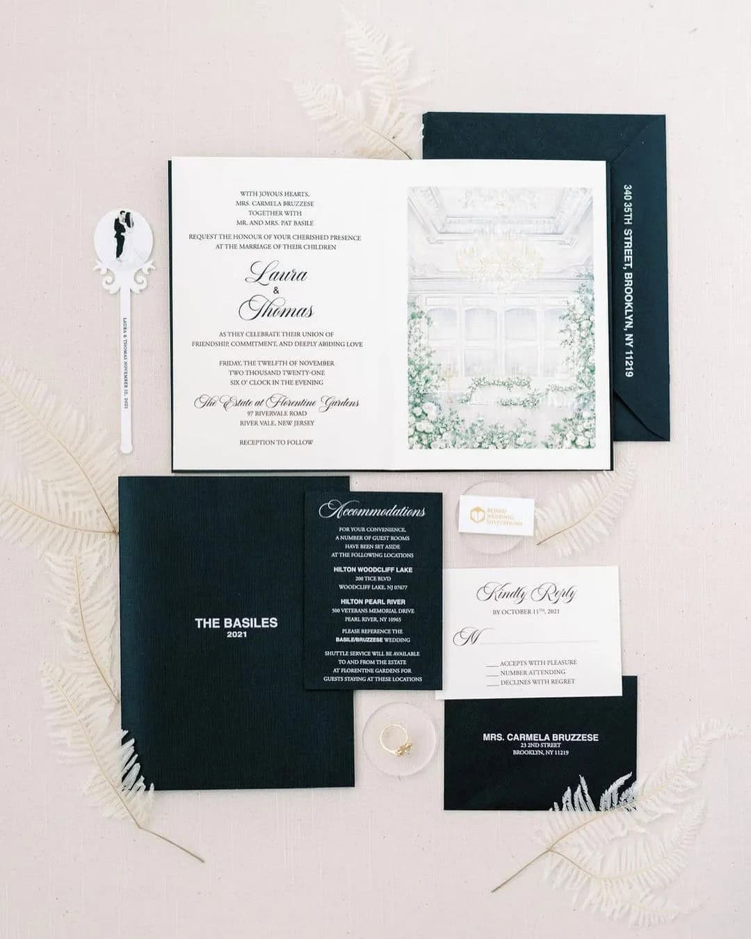 Black Stationery for a Wedding