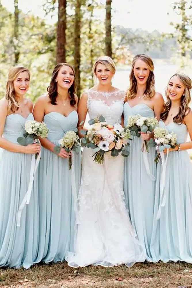 Blue Bridesmaids Dresses