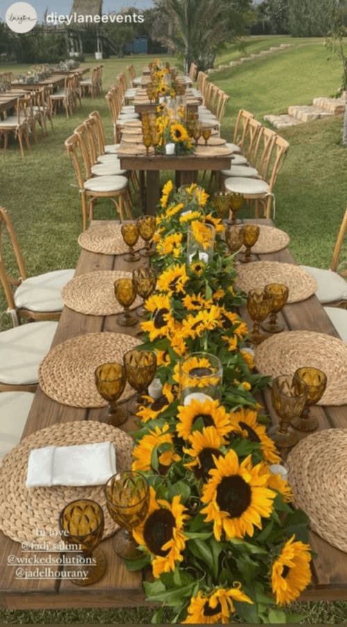 Sunflower table runner