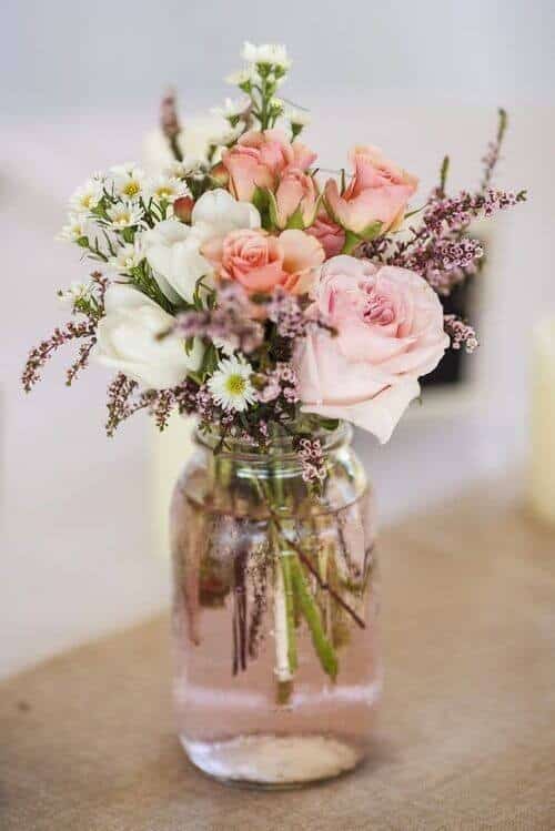 Blush pink and lavender bouquets