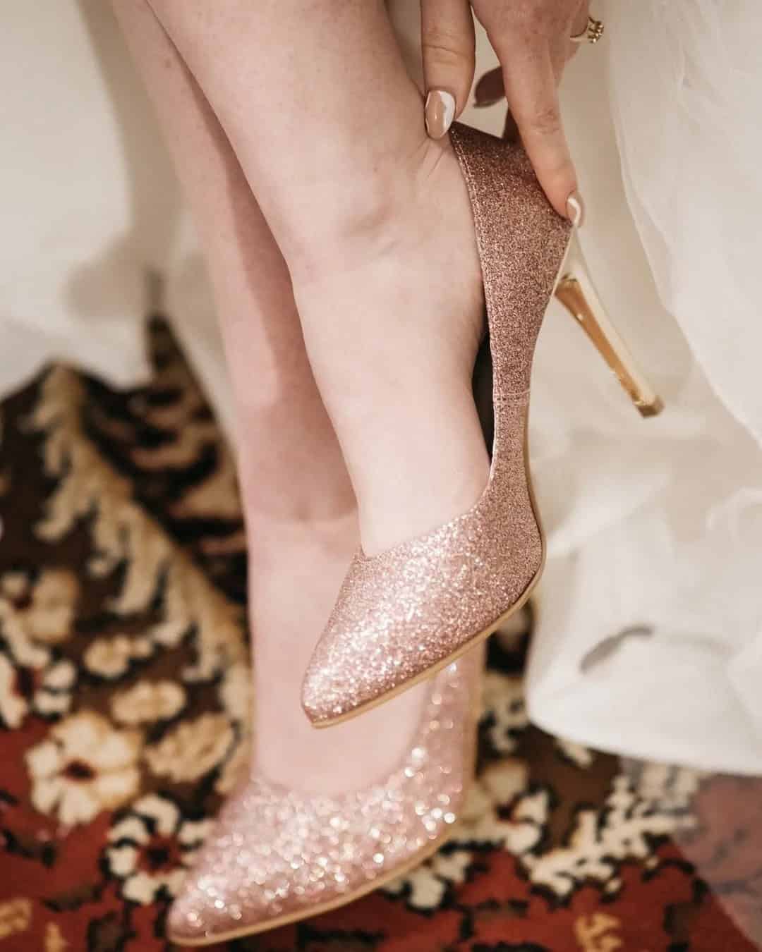 Sparkly Wedding Shoes in Blush