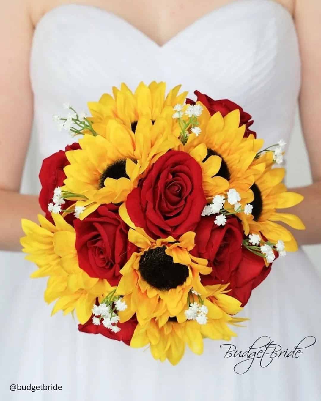 Fall Wedding Bouquets With Sunflowers