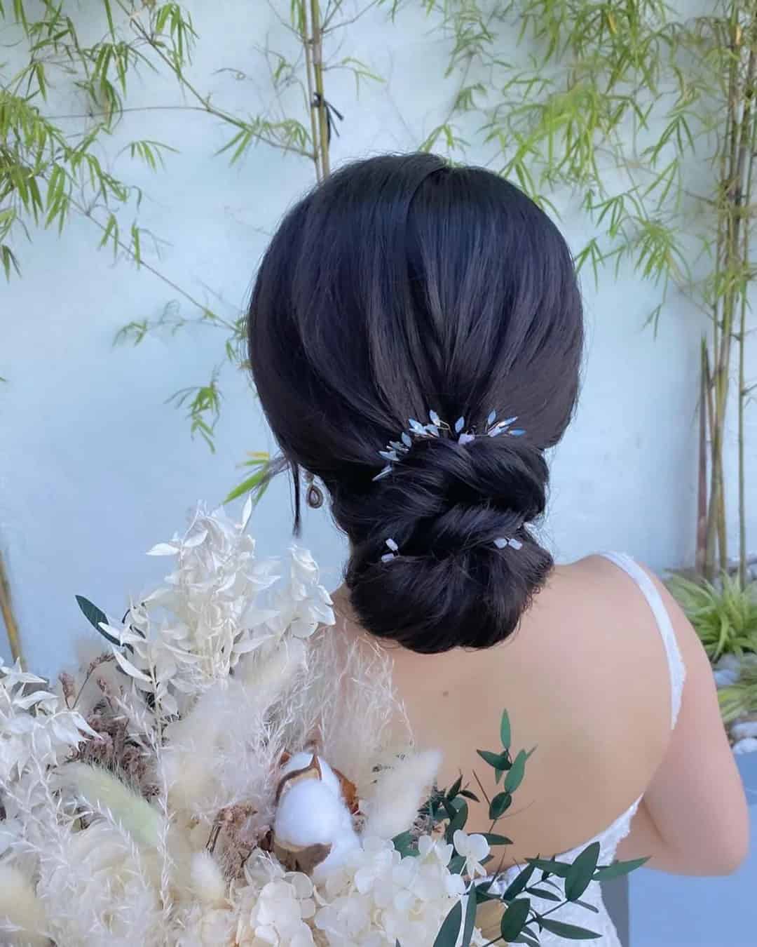 Medium Hair Asian Wedding Hairstyles