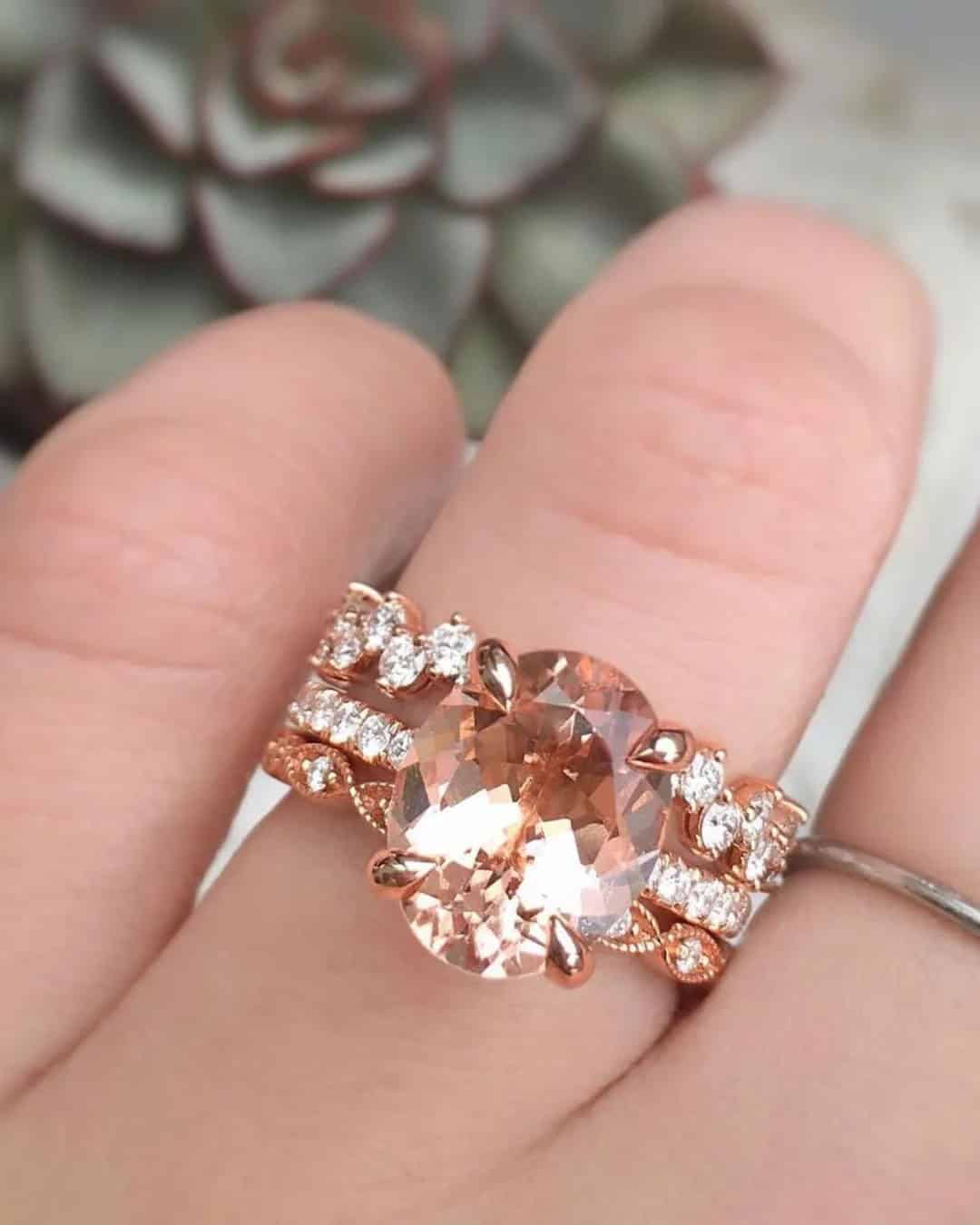 Gorgeous Morganite Ring Sets