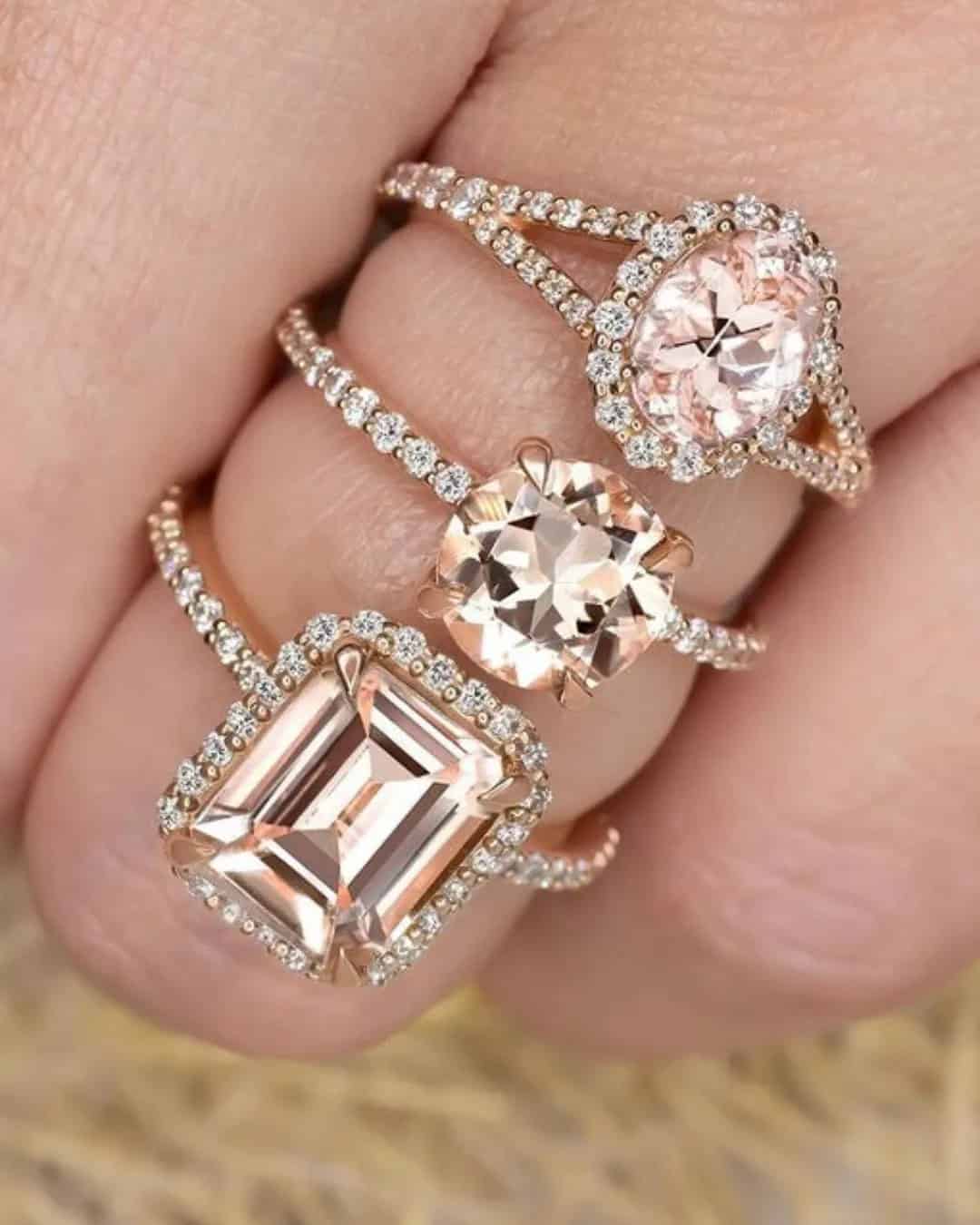 Morganite Rose Gold Engagement Rings