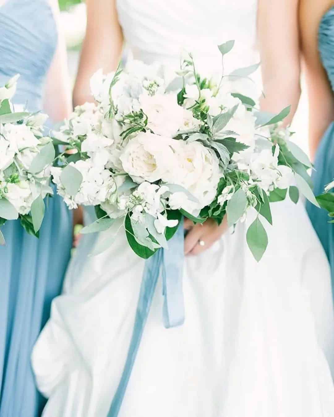 Blue And White Wedding Bouquets