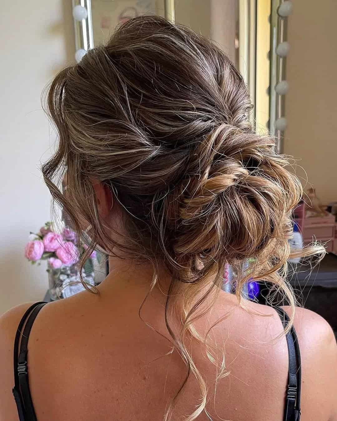 Low Messy Wedding Bun