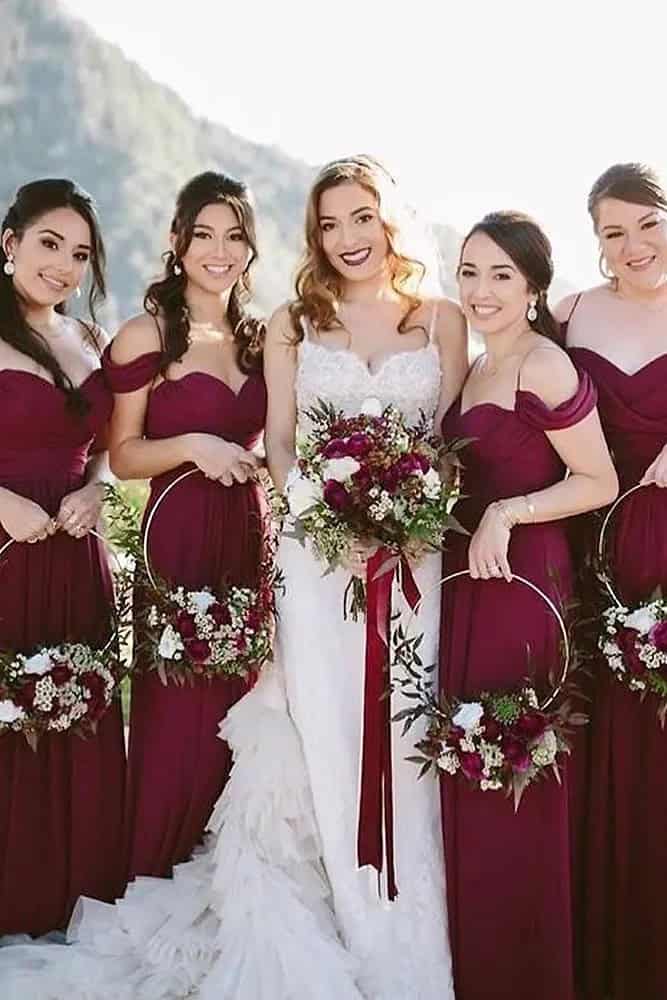 Burgundy Bridesmaids Dresses