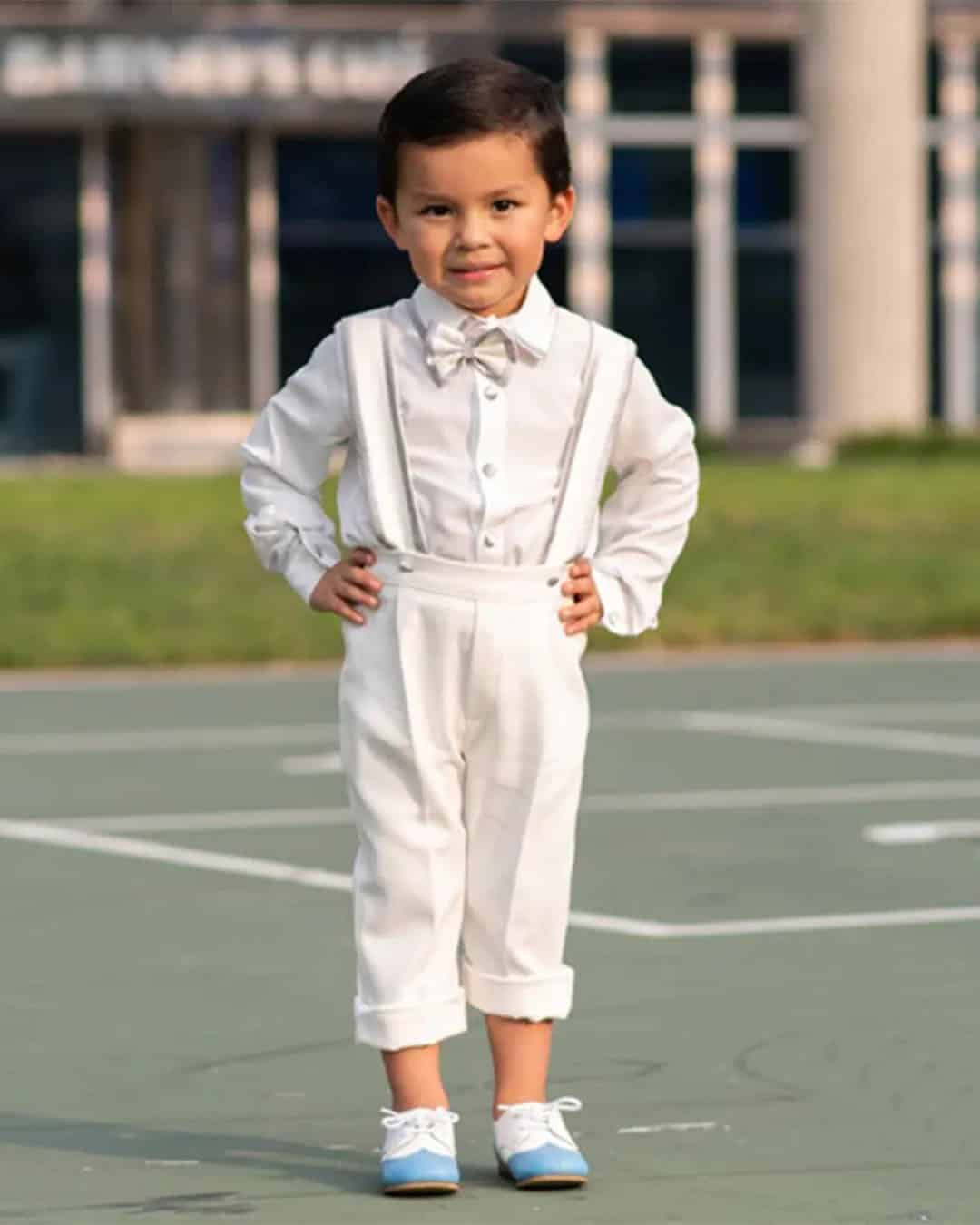 White Ring Bearer Wedding Outfit