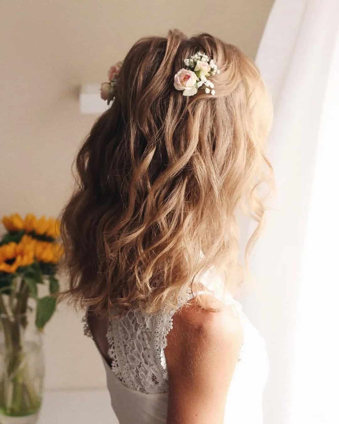 Loose Wavy Lob For Wedding