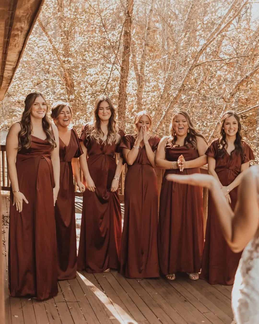 Satin Bridesmaid Gowns