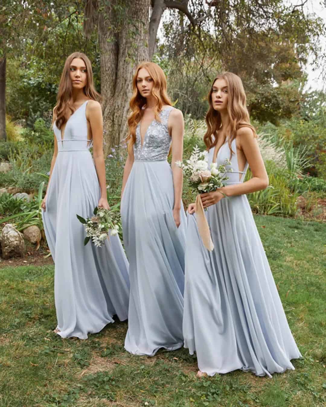 Dusty Blue Bridesmaid Dresses