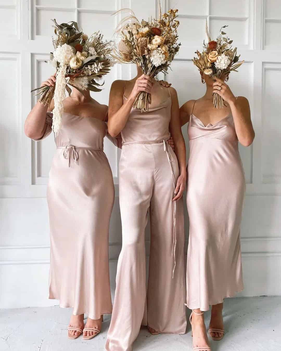 Satin Rose Gold Dresses