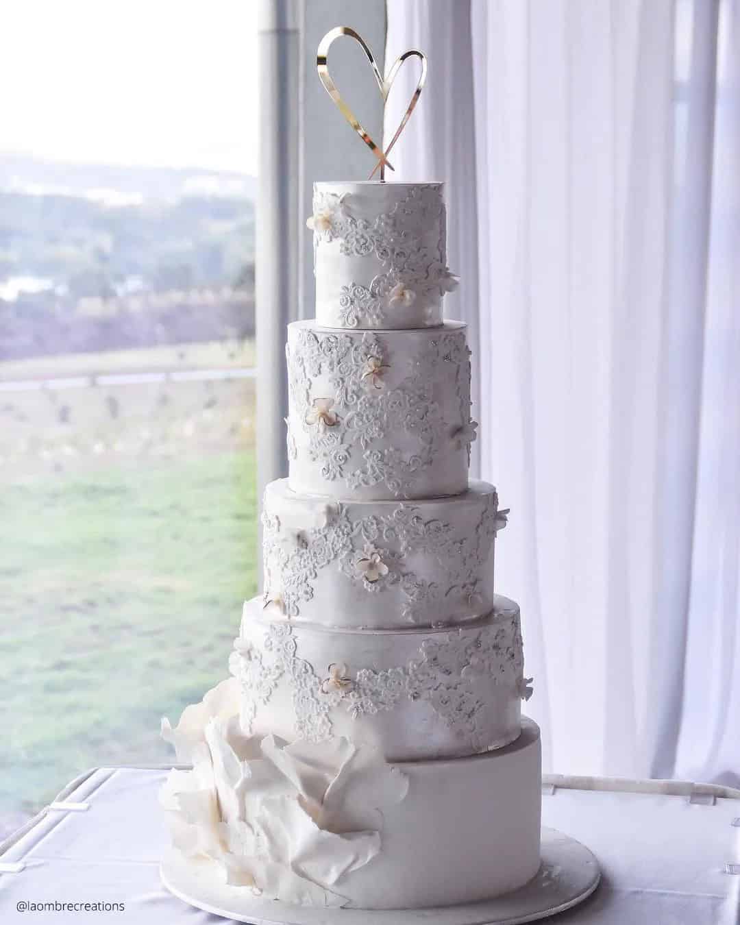 Lace Cakes For Wedding