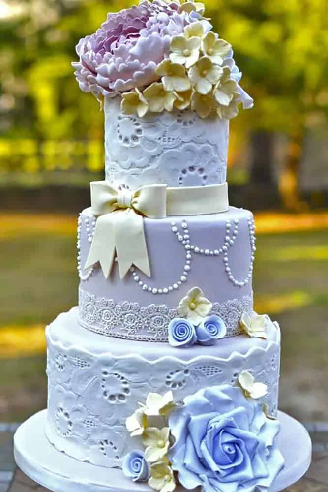 White Cakes With Colorful Flowers