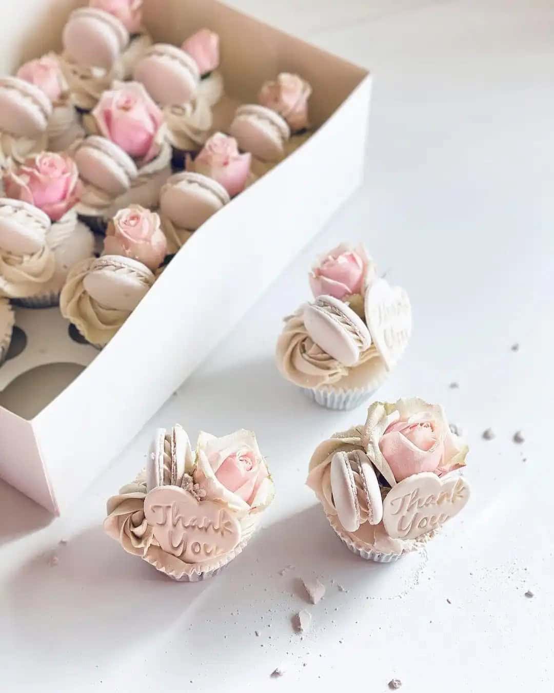 Rosy Chocolate Wedding Cupcakes