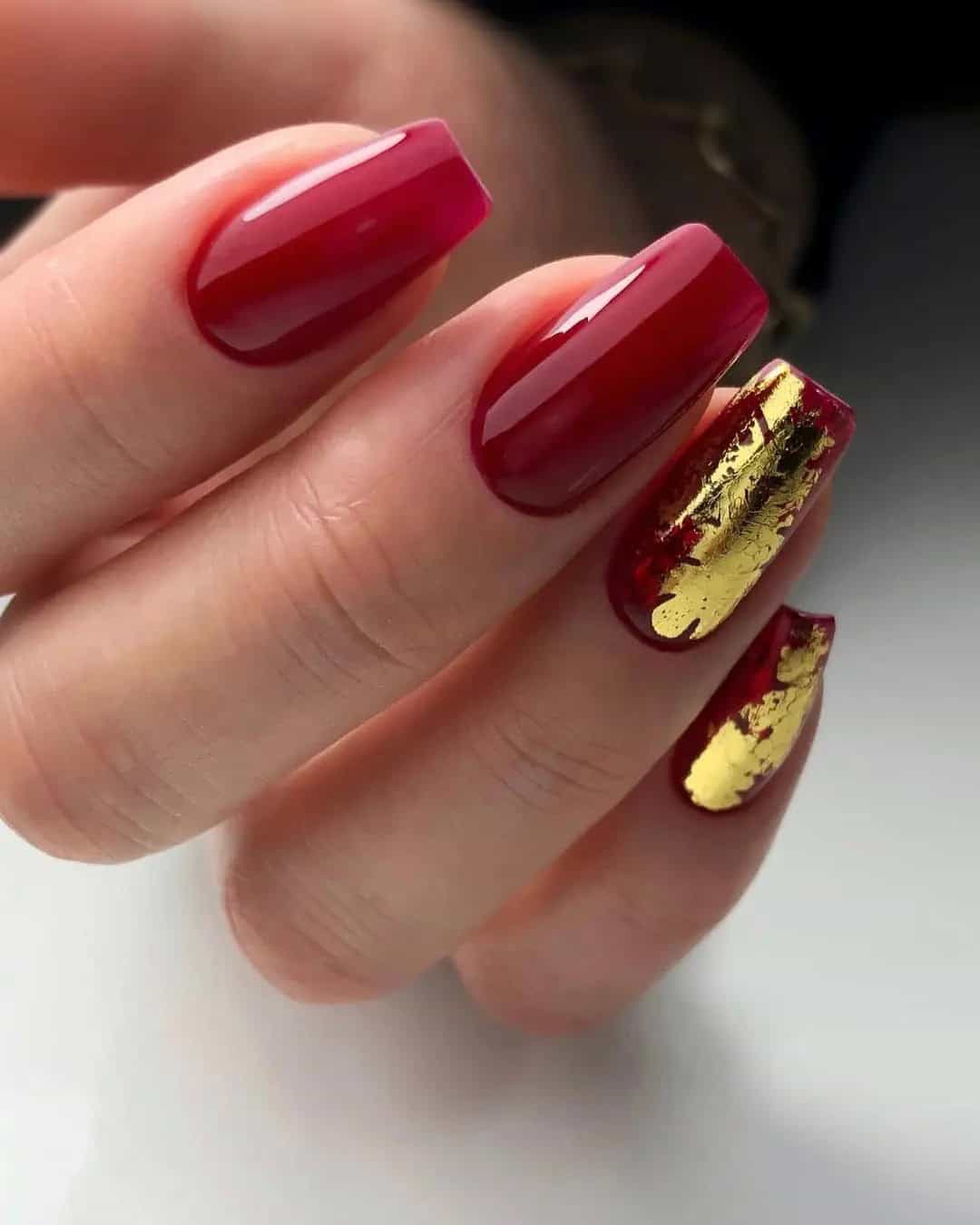 Red and Gold Nail Ideas