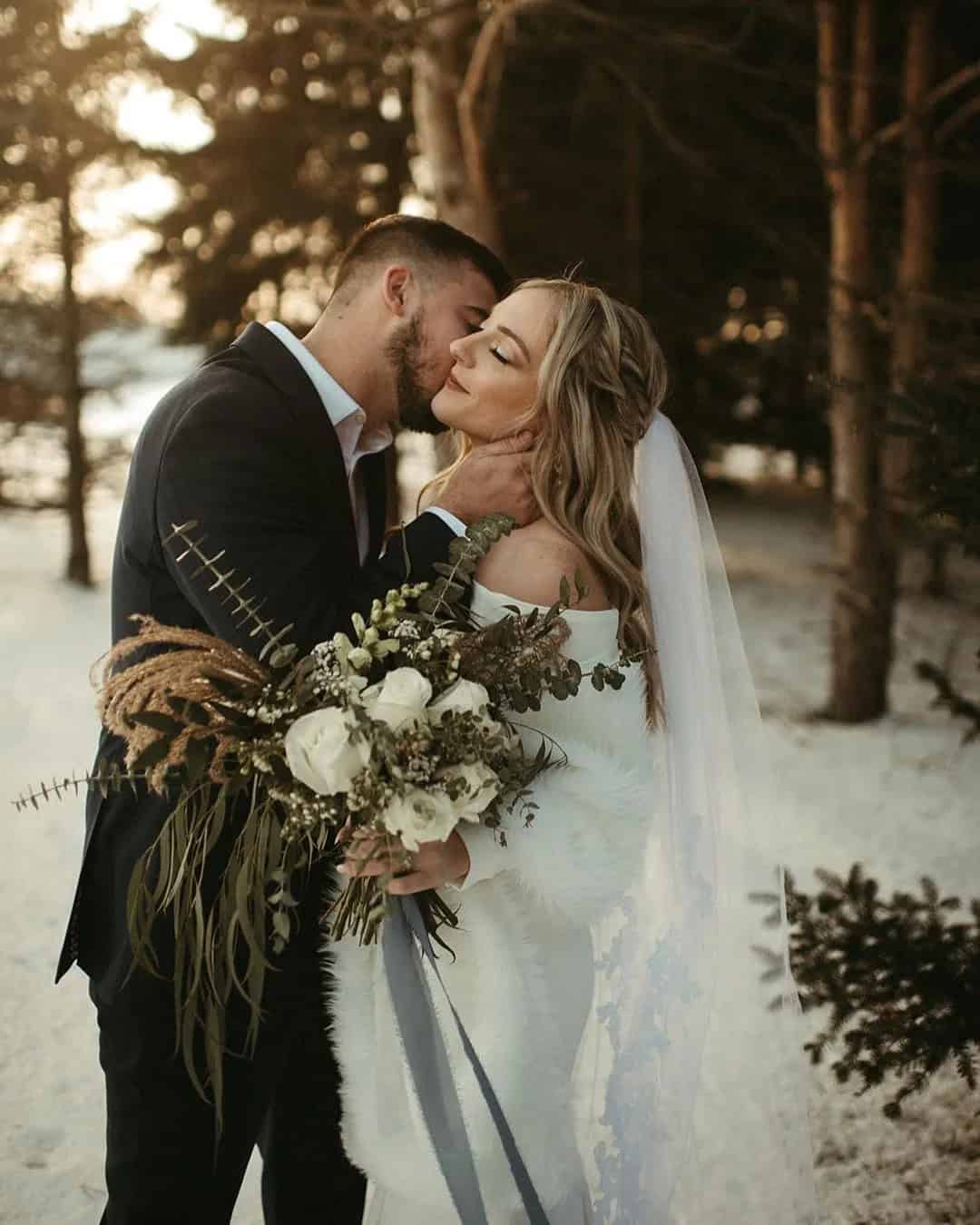 Romantic Wedding Kiss