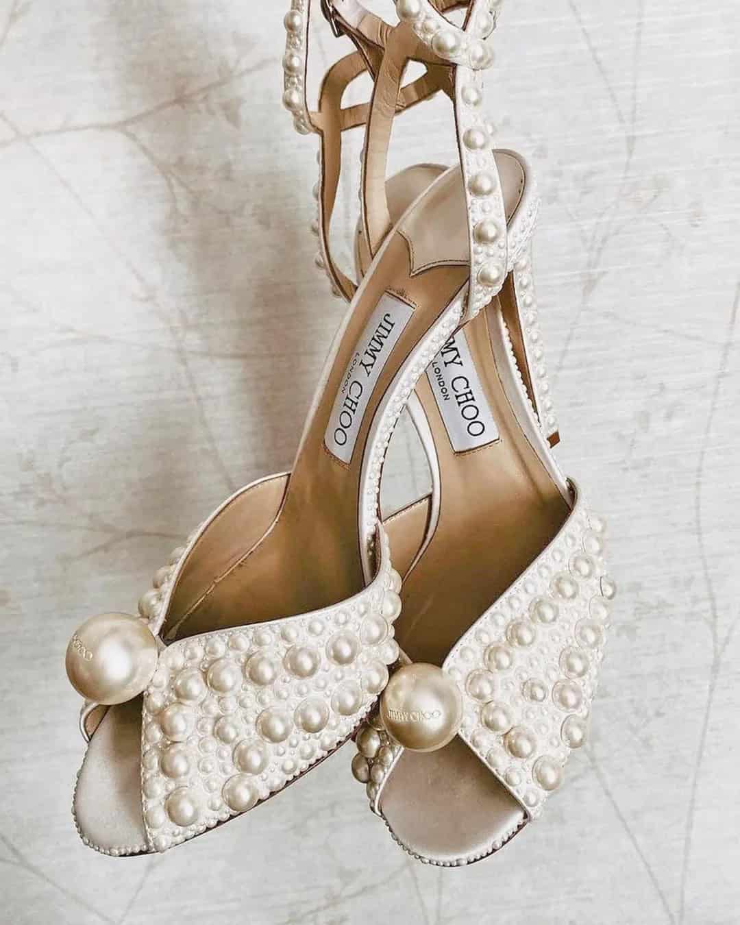 Sandals With All Over Pearls