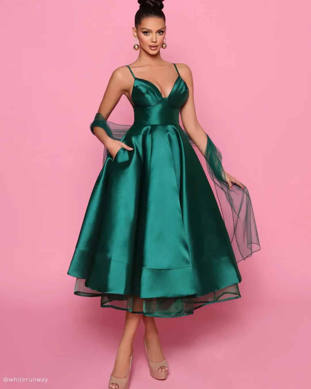 Satin Emerald Green Bridesmaid Dresses