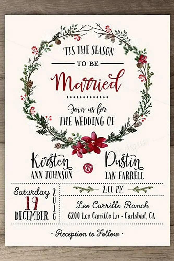 Rustic Winter Wedding Invitations