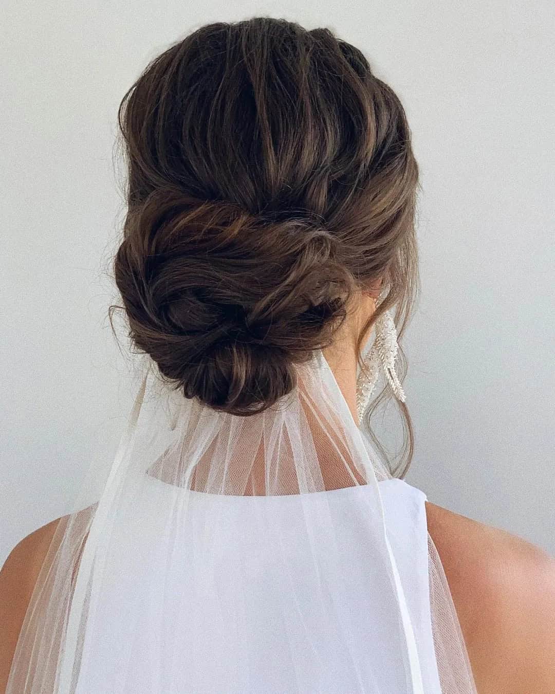 Wedding Veil Under the Bun