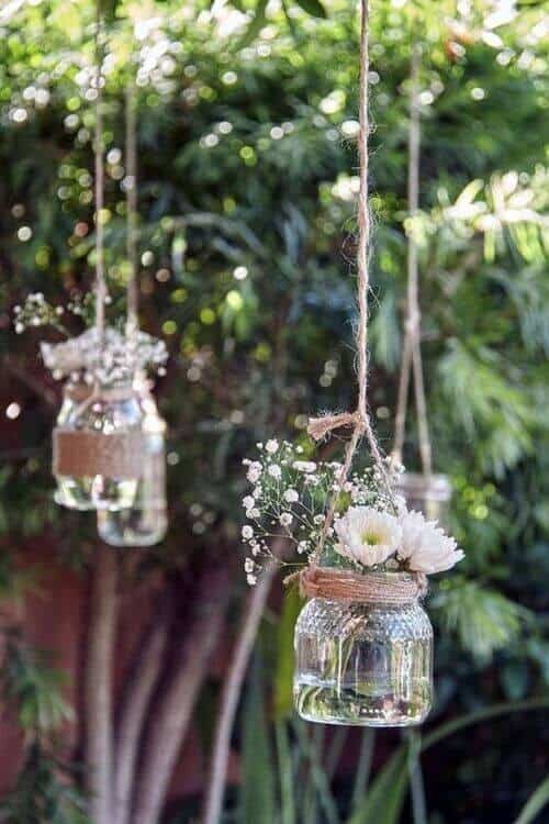 Hanging mason jars