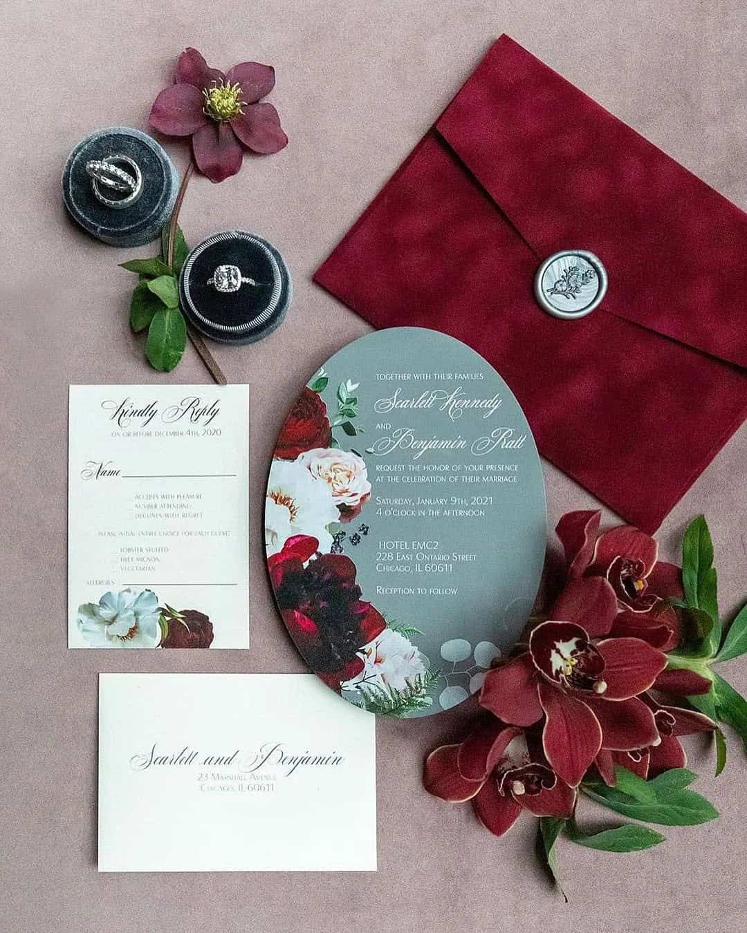 Wedding Invitations in Christmas Theme