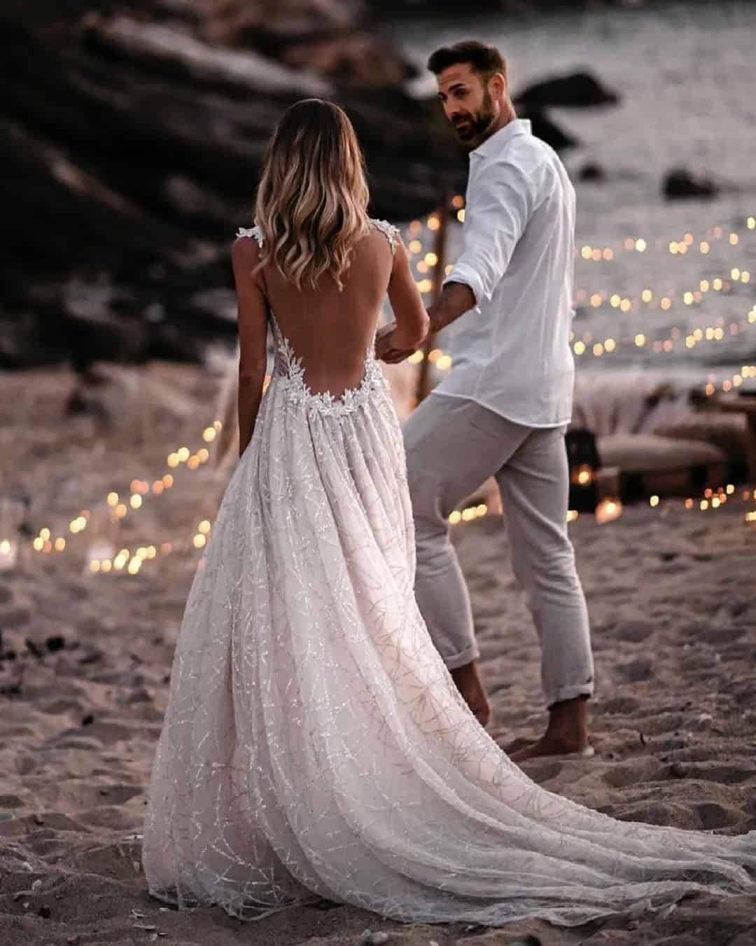 Backless Beach Wedding Gowns