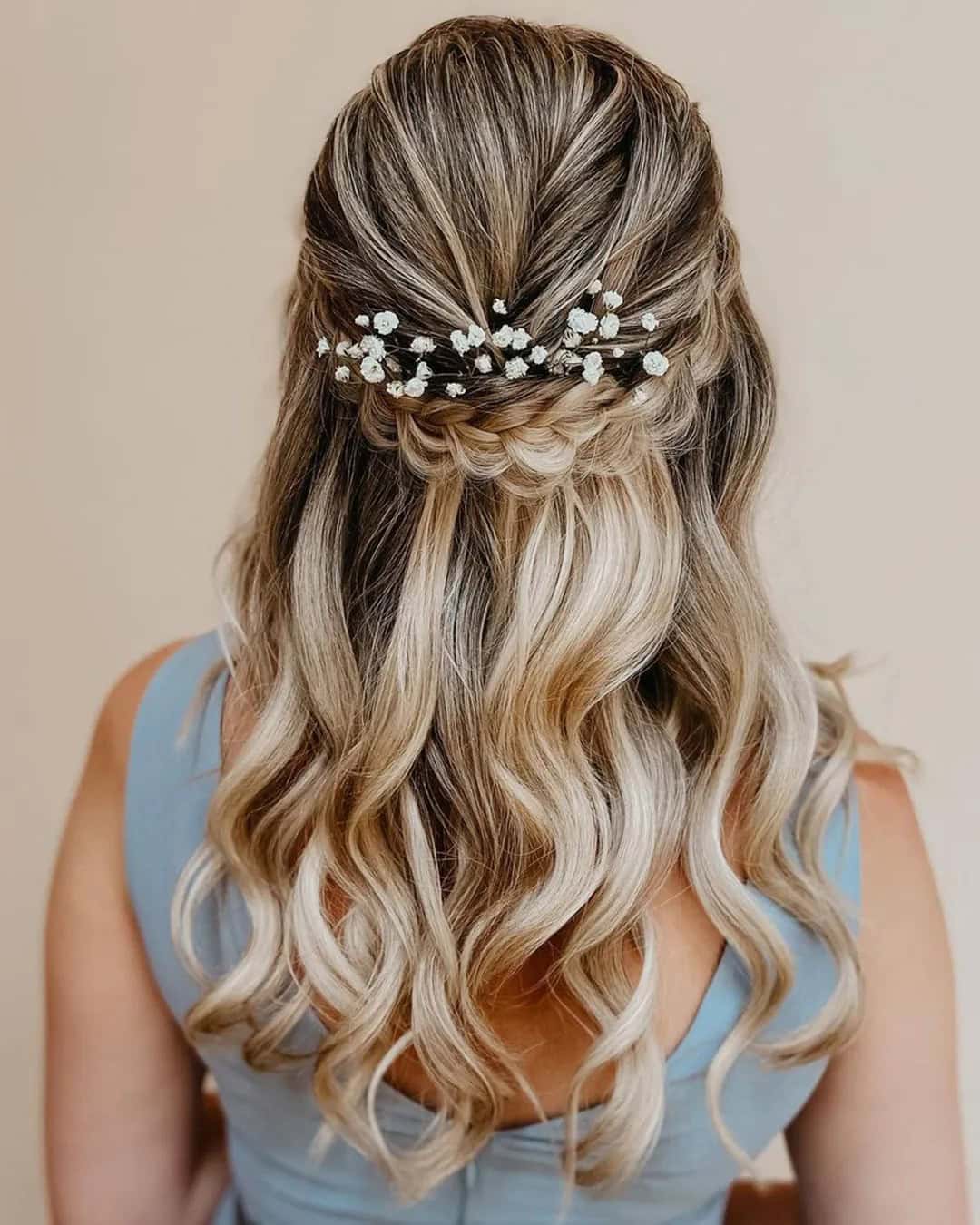 Half Up Rustic Wedding Hairstyles