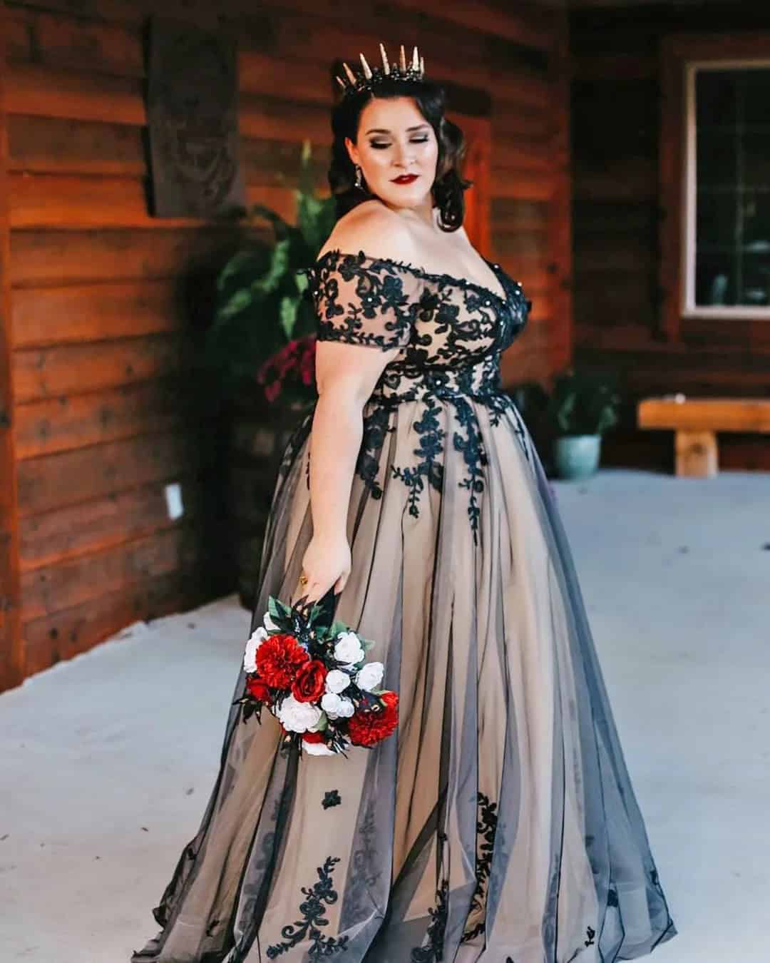 Plus Size Black & White Bridal Gowns